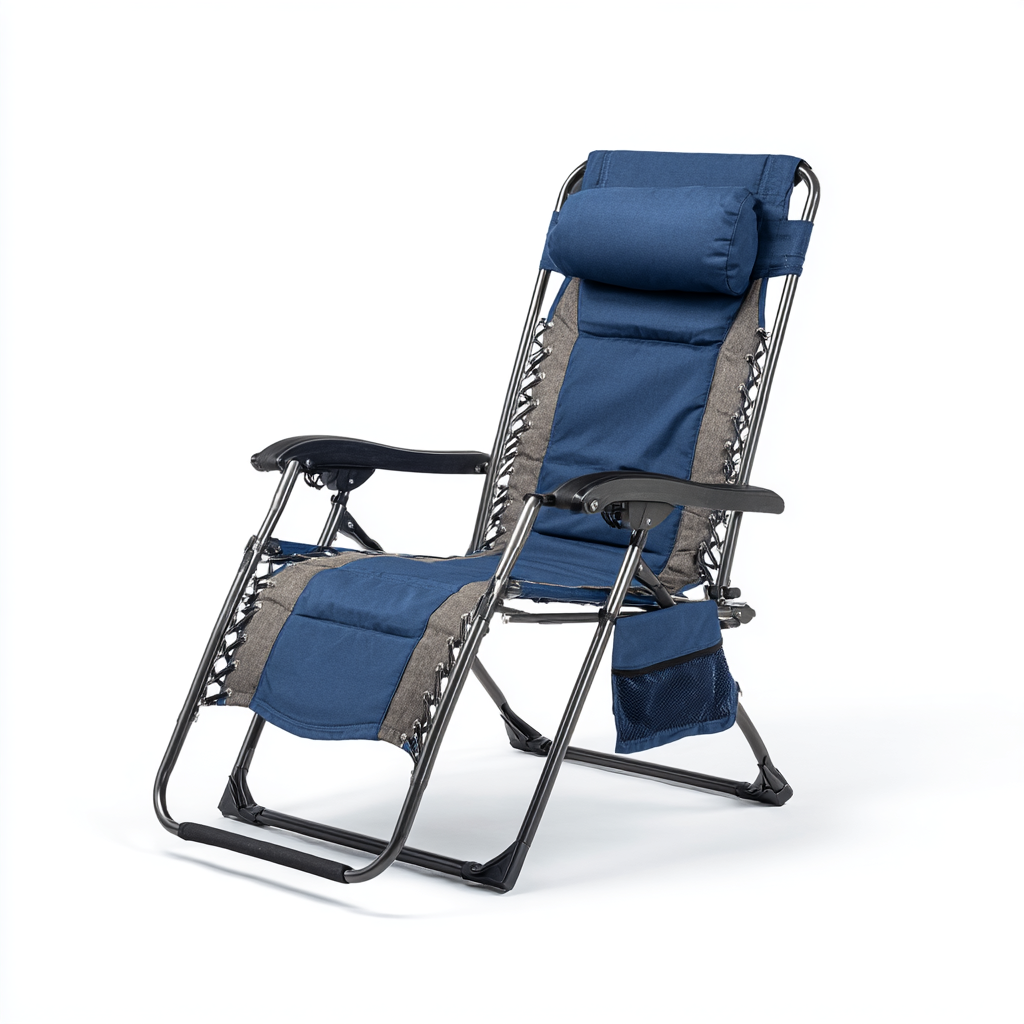 Foldable Multi-Position Outdoor Recliner - Portable & No Assembly