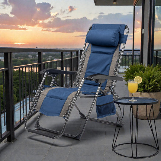 Foldable Multi-Position Outdoor Recliner - Portable & No Assembly