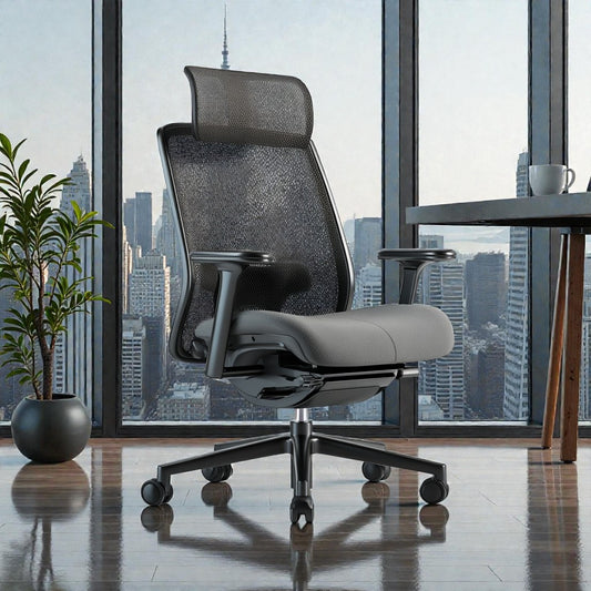 Zero-Gravity Ergonomic Office Chair with Retractable Footrest